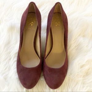 New Vince Camuto Sariah Burgundy Suede Round Pump